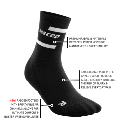 Men's CEP Run Compression Mid Cut Socks 4.0 - WP3C5R -Accessories Store Online TheRunmidcut4.0 black infograph